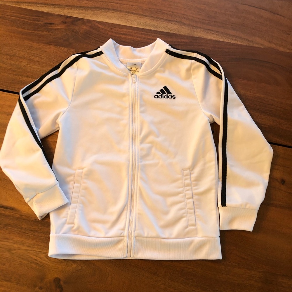 MY ADIDAS! White Zip Up Track Jacket!